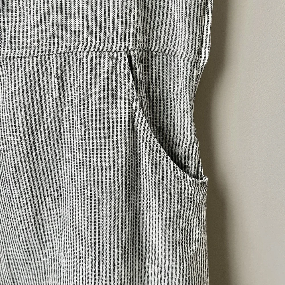 Vintage striped linen dress with pockets! - Picture 5 of 12